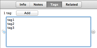 Batch-adding tags in the Tags tab.