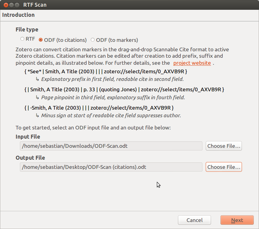 Set up ODF Scan for scanning