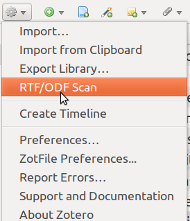 Select ODF Scan in the Gears Menu
